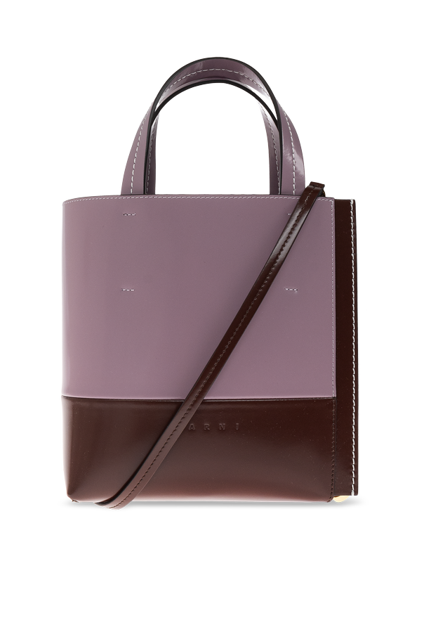 Leather North/South Shopper Bag
