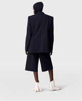 Tailored Pinstripe Wool Shorts - Ink