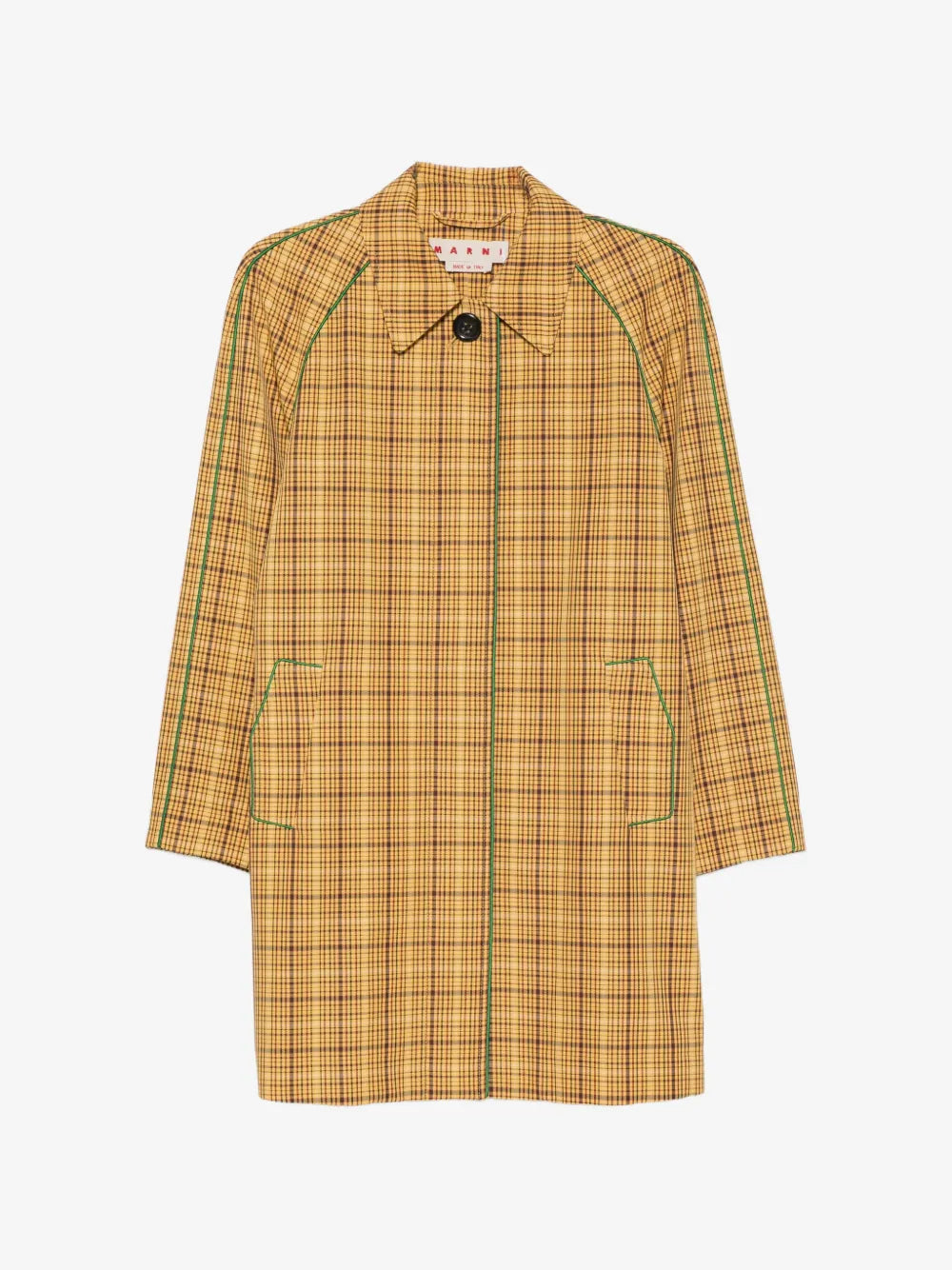 Check-Pattern Piping-Detail Coat