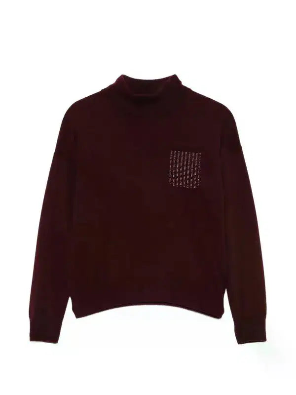 Bead-embellished high-neck sweater