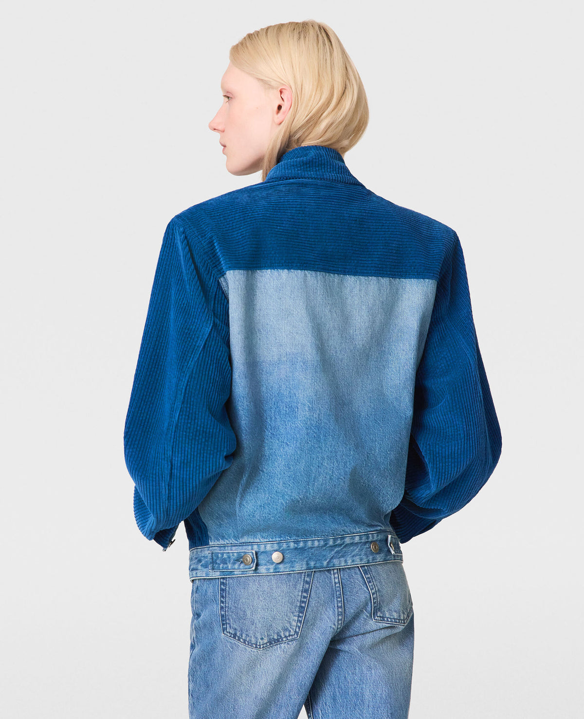 Corduroy Panel Denim Jacket