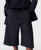 Tailored Pinstripe Wool Shorts - Ink