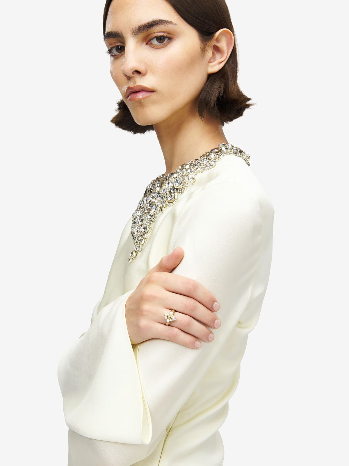 Women's Skull & Crystal Ring