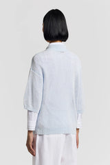 Solid Egypt Cotton Yarn With Sequins Knitted Sweater