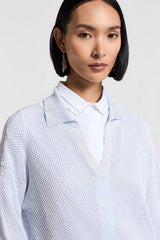 Solid Egypt Cotton Yarn With Sequins Knitted Sweater