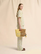 Yellow and brown paper raffia Seaside clutch