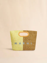 Yellow and brown paper raffia Seaside clutch