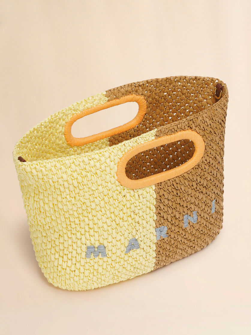 Yellow and brown paper raffia Seaside clutch
