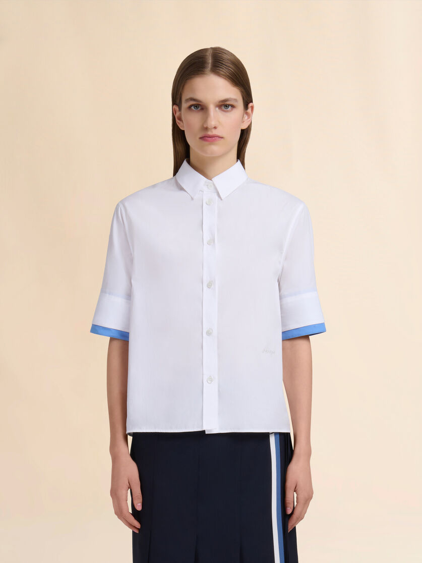 Marni] Poplin Shirt With Double Cuffs - Lily White – Etude