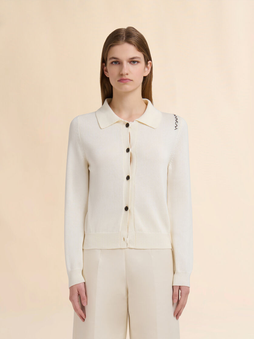 Cotton Collared Cardigan