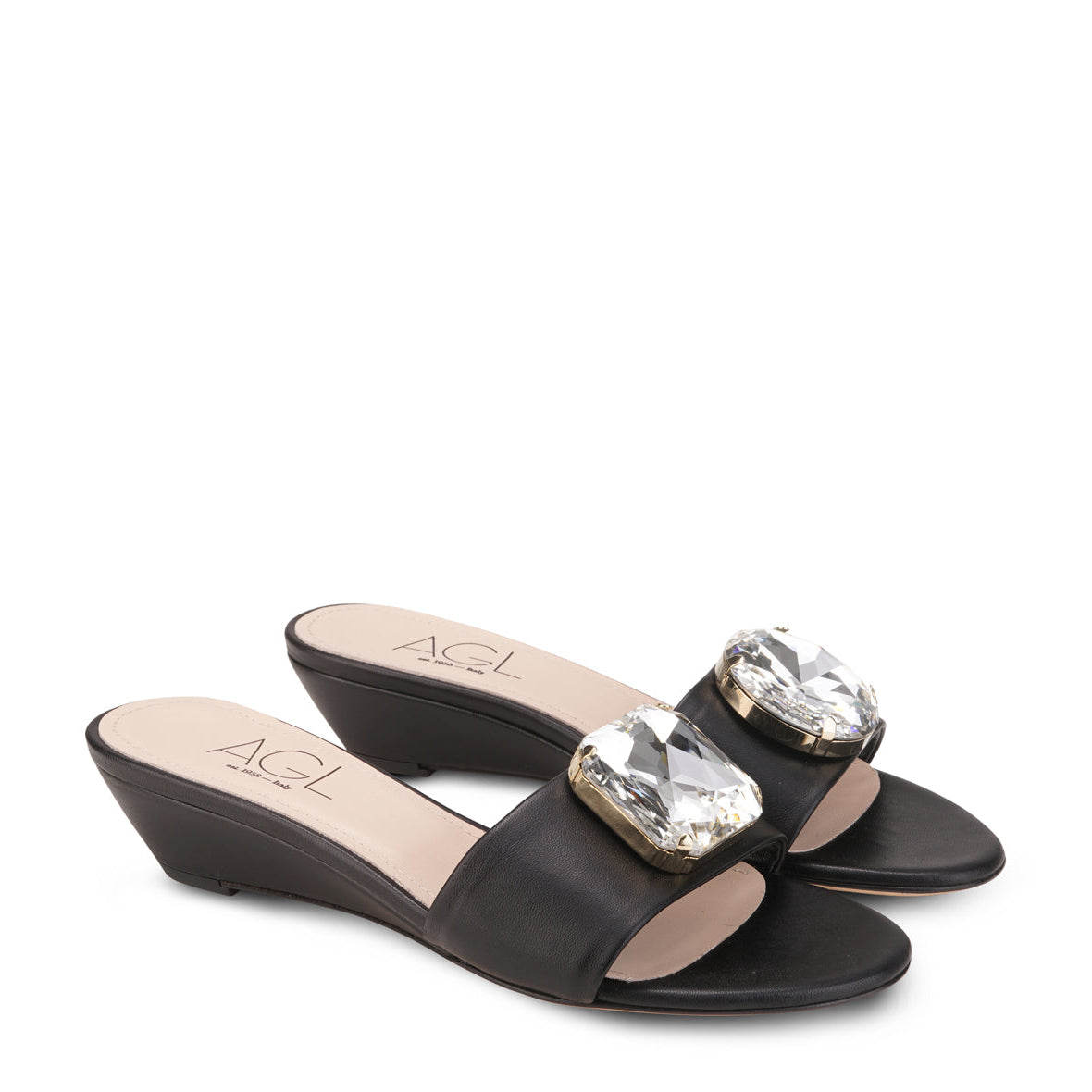 Wenda Crystal Wedge Slide