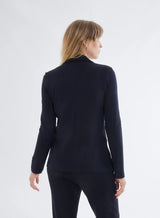 French Terry Fleece One Button Blazer - Marine