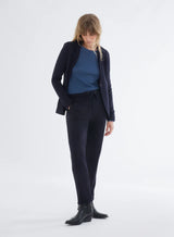 French Terry Fleece One Button Blazer - Marine