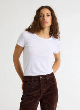 Stretch Linen S/S Crewneck - Blanc