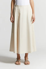 Lightweight Stretch Cotton Satin Skirt