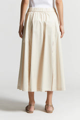 Lightweight Stretch Cotton Satin Skirt