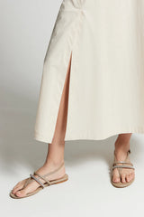Lightweight Stretch Cotton Satin Skirt