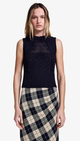 Crochet Vest - Navy