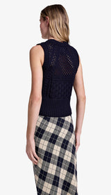 Crochet Vest - Navy