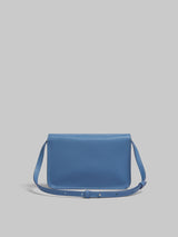 Blue leather shoulder bag with Marni Mending - Opal