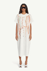 Pearl Jersey Dress - White