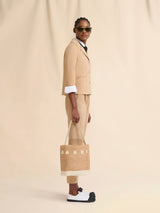 Small Natural Woven Fabric Museo Hobo Bag