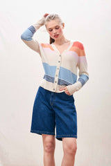 Cashmere Deckchair Stripe Cardigan