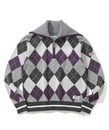 Woodville Argyle Sailor Collar Knit - Purple