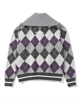 Woodville Argyle Sailor Collar Knit - Purple