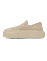 Beige Suede Platform Slip On