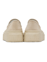 Beige Suede Platform Slip On