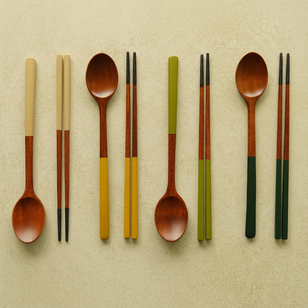 Colored Lacquered Spoon & Chopsticks Set - 놋담 국내제작 컬러 옻칠 수저 1인