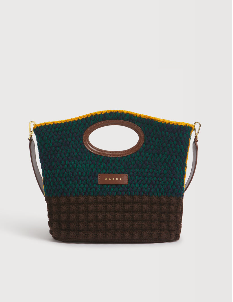 Brown Wool Knotty Crochet Clutch
