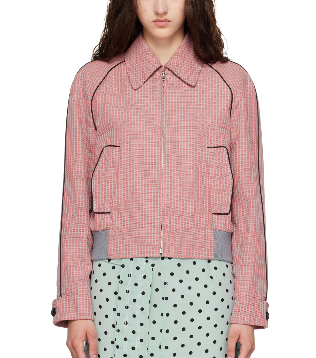 Wool Cotton Check Jacket