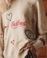 The Embroidered Oversize Crew Pullover