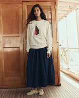 The College Sweatshirt w/ Sailing Boat Applique