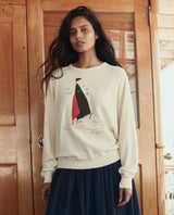 The College Sweatshirt w/ Sailing Boat Applique