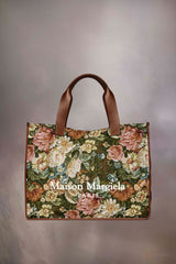CABAS SHOPPING BAG LARGE - GREEN FLORAL
