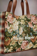 CABAS SHOPPING BAG LARGE - GREEN FLORAL