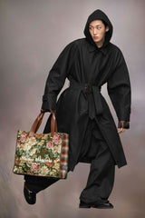 CABAS SHOPPING BAG LARGE - GREEN FLORAL