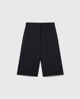 Tailored Pinstripe Wool Shorts - Ink