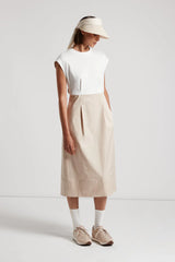 Bi-Material Midi Dress