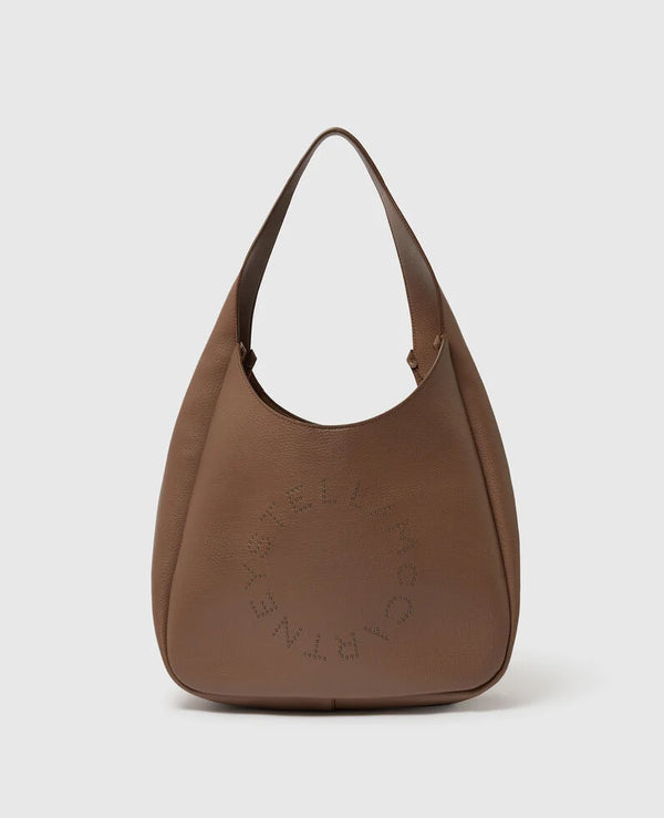 [S.McCartney]  Logo Large Hobo Bag Eco Embossed Grainy Alter Mat - Ash