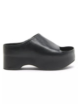 [MARNI] LEATHER CHUNKY CLOG SANDAL - BLACK