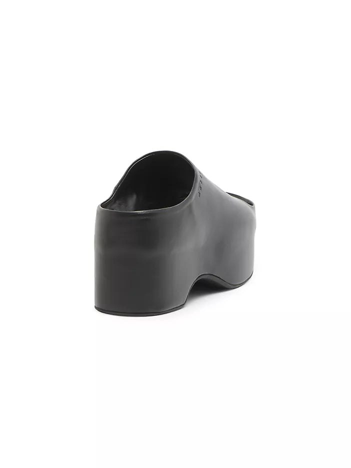 [MARNI] LEATHER CHUNKY CLOG SANDAL - BLACK