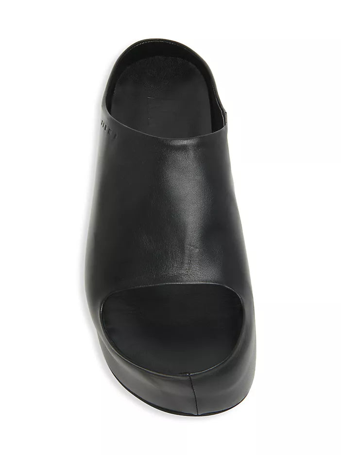 [MARNI] LEATHER CHUNKY CLOG SANDAL - BLACK