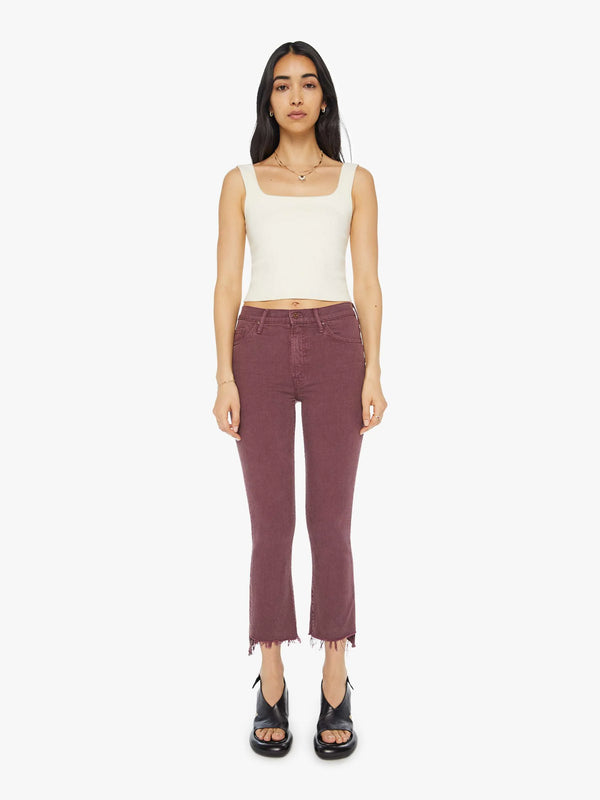 [MOTHER] The Insider Crop Step Fray - Mauve Wine