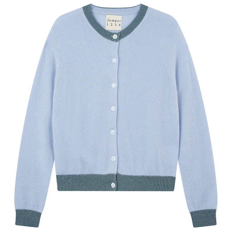 Cashmere Lurex Trim Cardigan