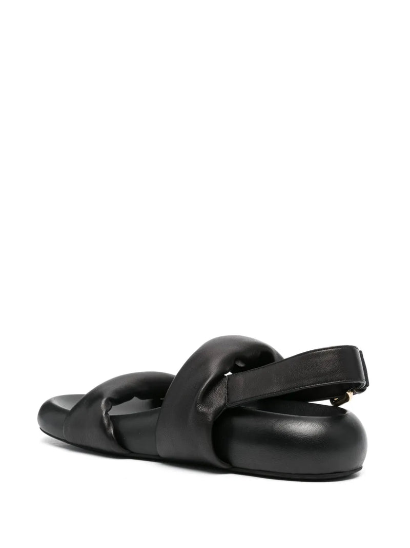 [MARNI] Logo Print Leather Bubble Sandal - BLACK