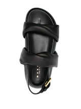 [MARNI] Logo Print Leather Bubble Sandal - BLACK